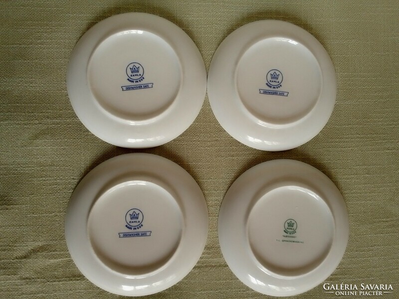 Kahla marked German ndk nostalgia retro glazed porcelain coffee set 4 small plates 3 cups