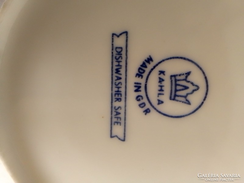 Kahla jelzett német NDK nosztalgia retro mázas porcelán kávés készlet 4 kistányér 3 csésze