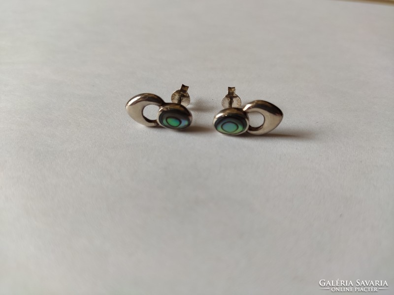 Beautiful real peacock silver earrings
