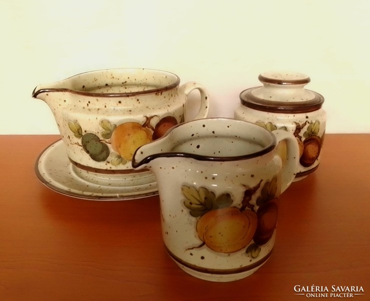 Brown polka dot winterling bavaria karina porcelain set sugar holder milk pouring jug sauce bowl