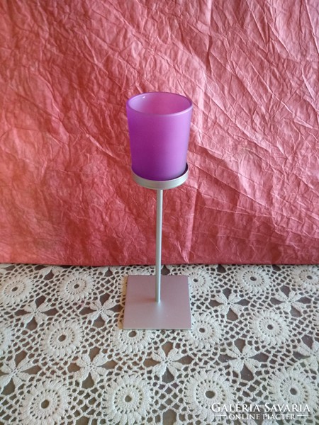 Steel candle holder or candle holder with multi-colored candle glass, I recommend it!