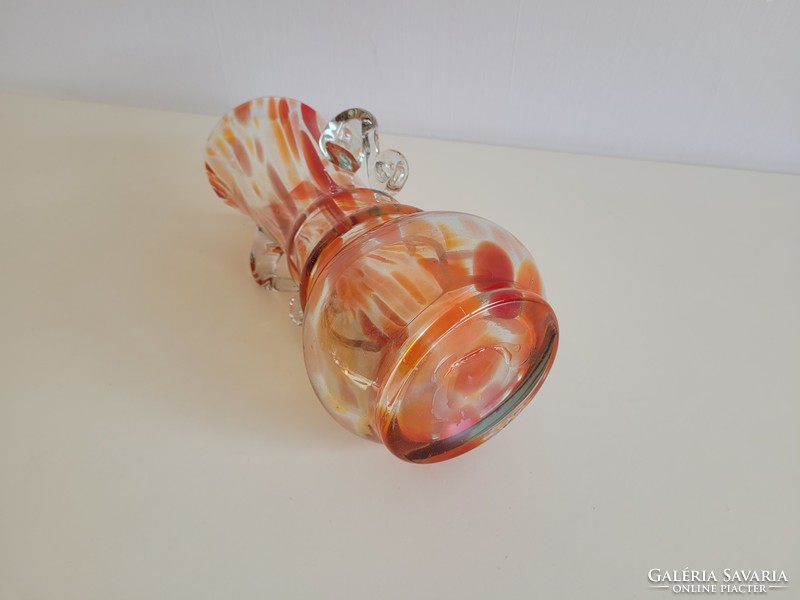 Régi üvegváza retro narancsszínű váza