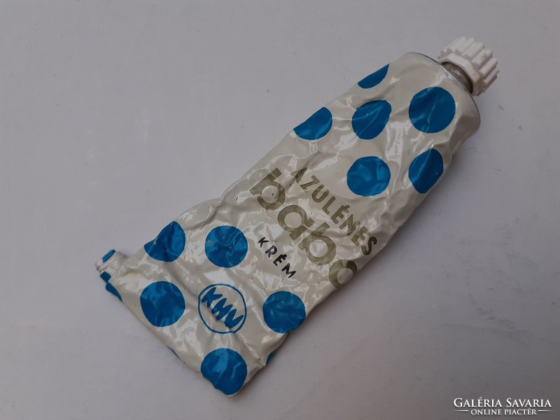 Retro khv azulene baby cream in old blue polka dot cream tube