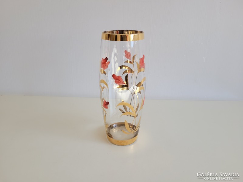 Retro aranyozott váza régi üvegváza
