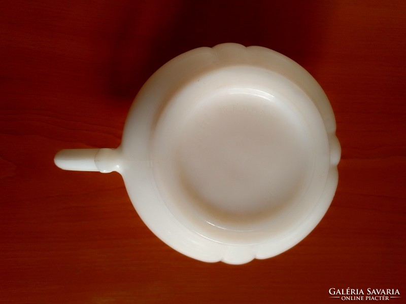 4 darabos retro francia Arcopal kék-fehér virágmintás tejüveg teás kakaós kávés bögre csésze készlet