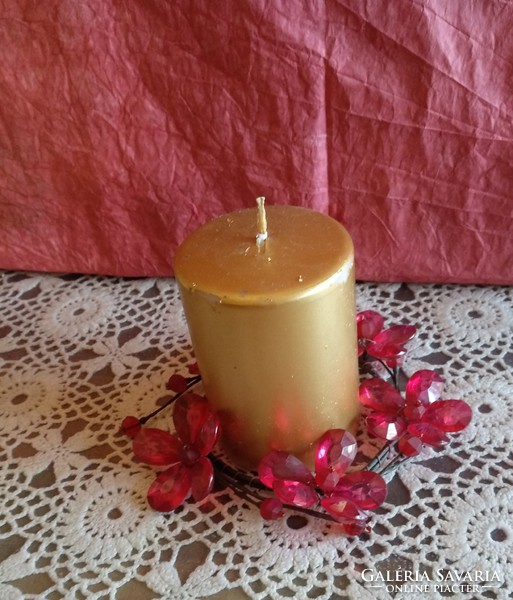 Candle ring made of red flower pearls, recommend!