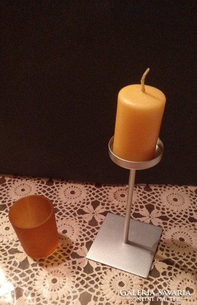 Steel candle holder or candle holder with multi-colored candle glass, I recommend it!