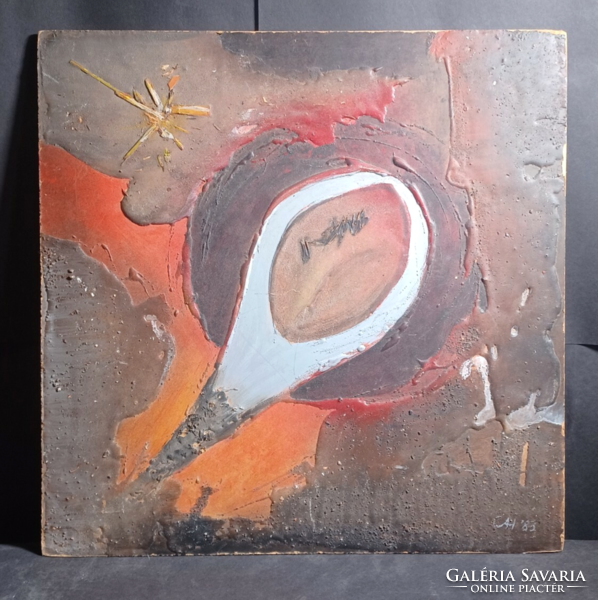Abstract egg - marked cai, 1983 (45×45 cm)