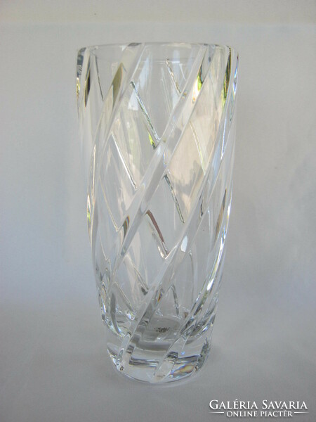 Retro ... Thick heavy glass vase with twisted pattern
