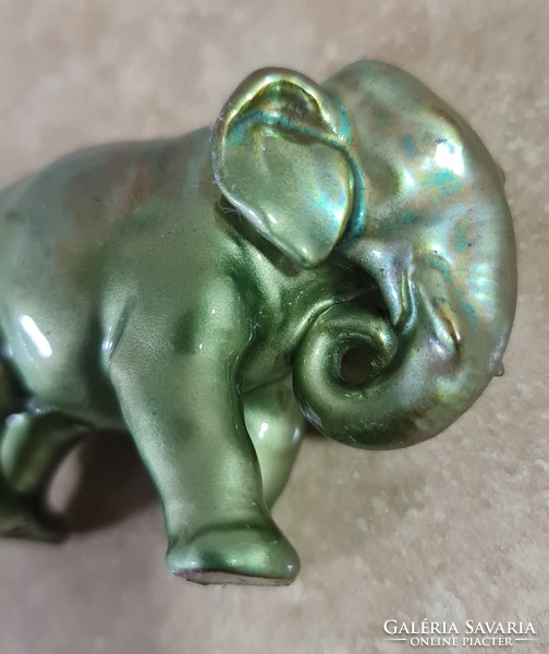 Zsolnay eozin ritka antik mini elefánt