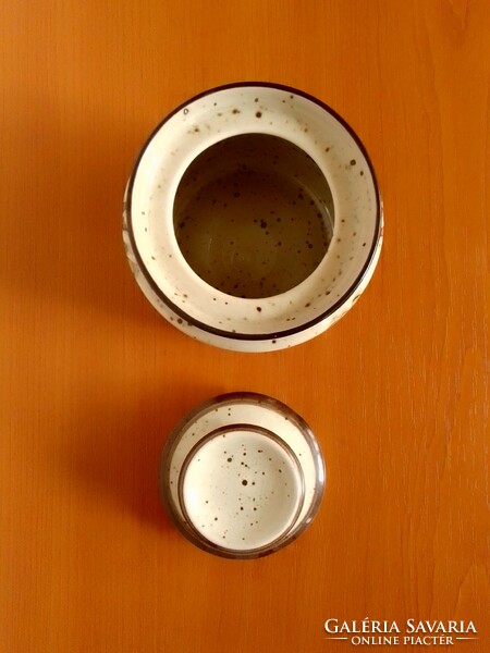Brown polka dot winterling bavaria karina porcelain set sugar holder milk pouring jug sauce bowl