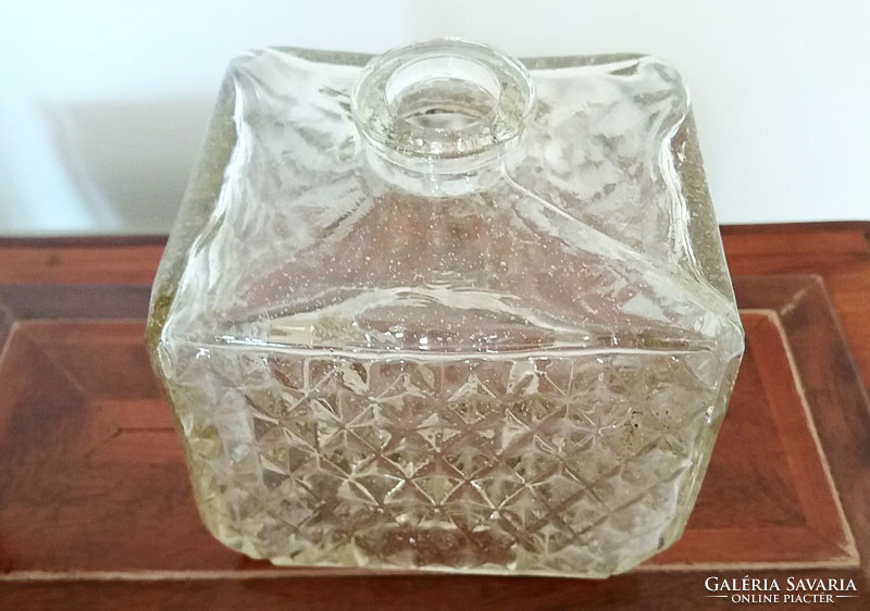 Régi italos üveg vintage szögletes palack