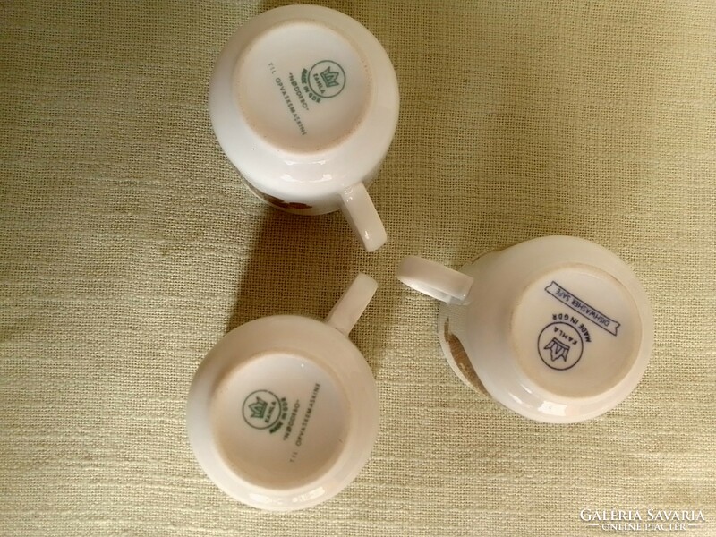 Kahla marked German ndk nostalgia retro glazed porcelain coffee set 4 small plates 3 cups