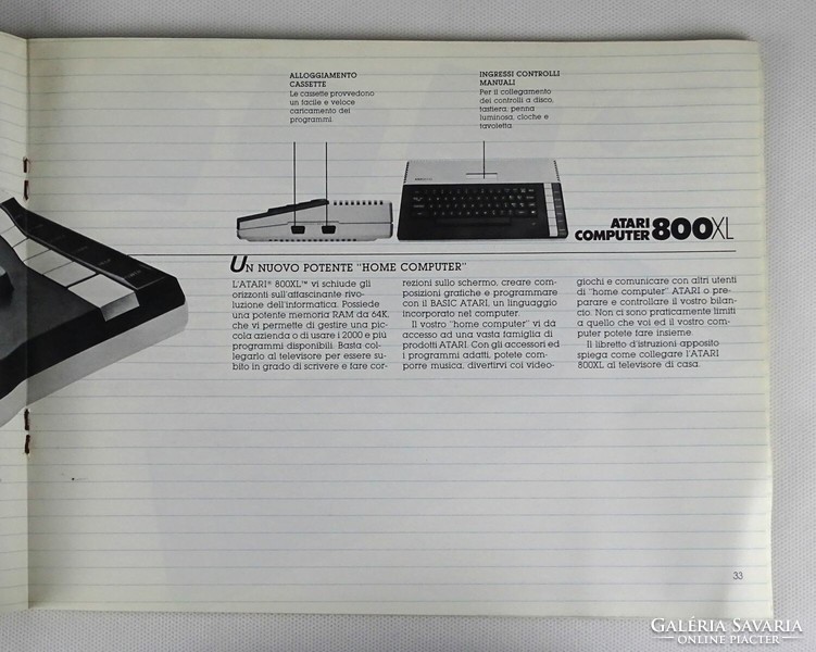 1L398 Atari 800XL - Basic játékgép játékkonzol leírás 2 darab 1983/1984