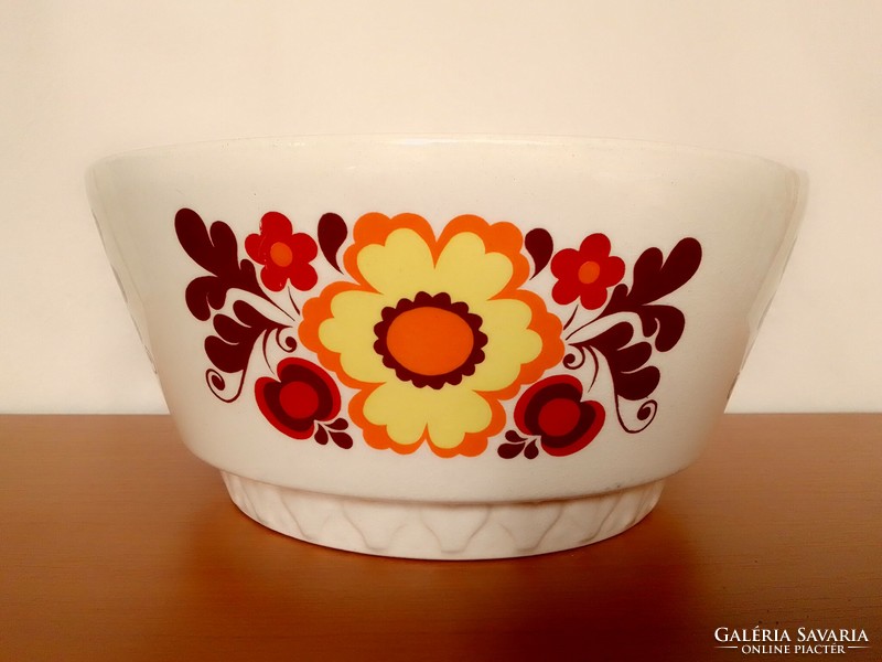 4 Piece Vintage Retro German Folk Flower Pattern Earthenware Ceramic Kitchen Bowl Serving Dish Set GDR