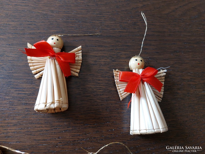 Straw angel Christmas tree decoration 5 pcs