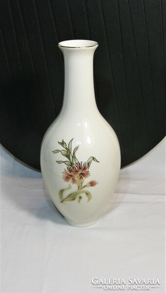 Zsolnay szegfű mintás kézzel festett váza - 27 cm