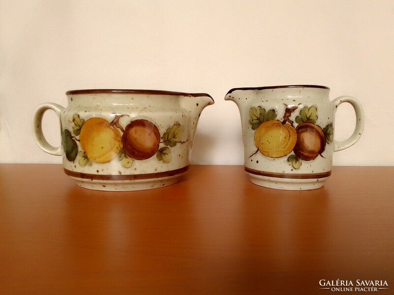 Brown polka dot winterling bavaria karina porcelain set sugar holder milk pouring jug sauce bowl