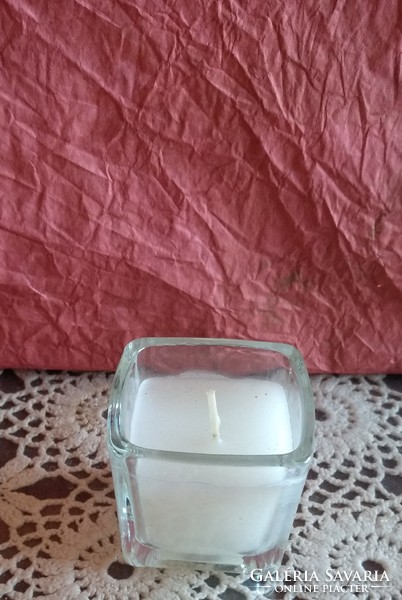 Cube candle holder with wax 6*6*6 cm, recommend!