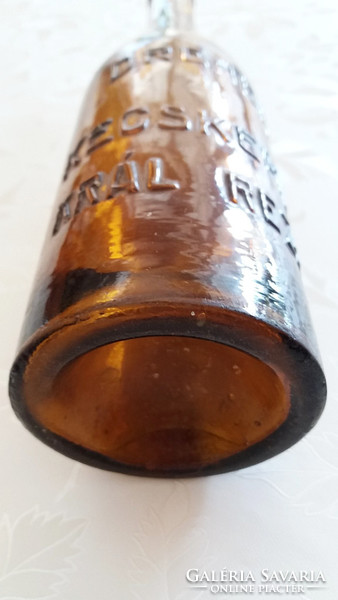 Régi sörös üveg Dreher Král Rezső Kecskemét feliratos sörösüveg