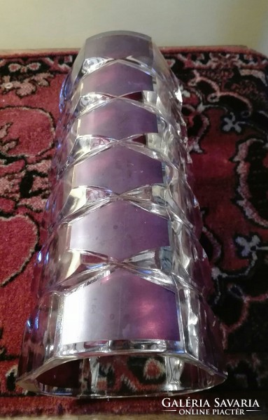 25x12 cm francia kristaly uveg vaza, nehez!  XX