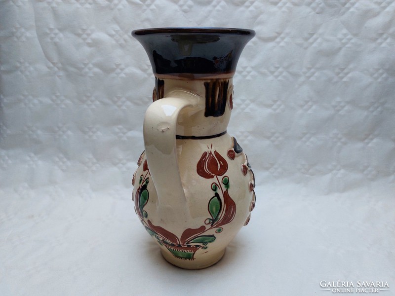 Old folk ceramic mash jug jar 24 cm