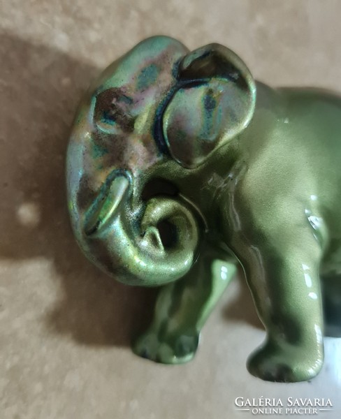Zsolnay eozin ritka antik mini elefánt