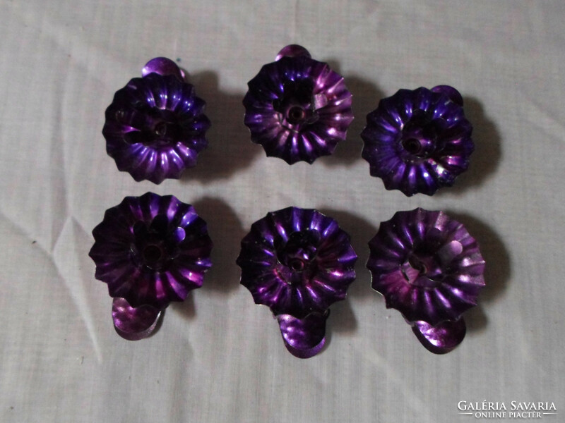 Retro Christmas tree decoration: metal candle holder, candle clip 4. (Purple)