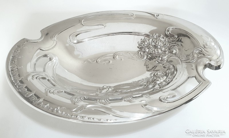 Secession (art nouveau) silver-plated offering, center of the table