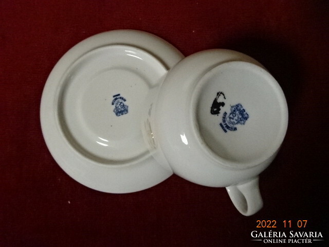 Alföldi porcelain tea cup + saucer. Szeged salami factory with inscription. He has! Jokai.