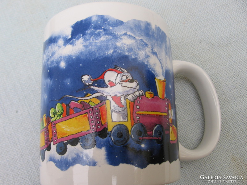 For mouse lovers! Santa Claus mouse scene Christmas diddle mug