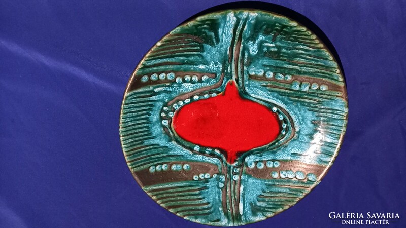 Retro applied art ceramic bowl green and red black color combination wall plate ination