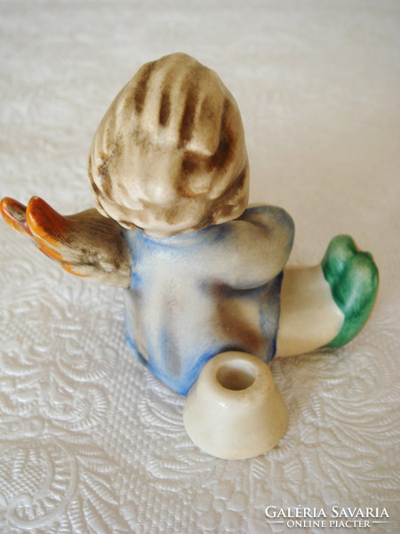Old hummel goebel porcelain small angel candle holder 6 cm