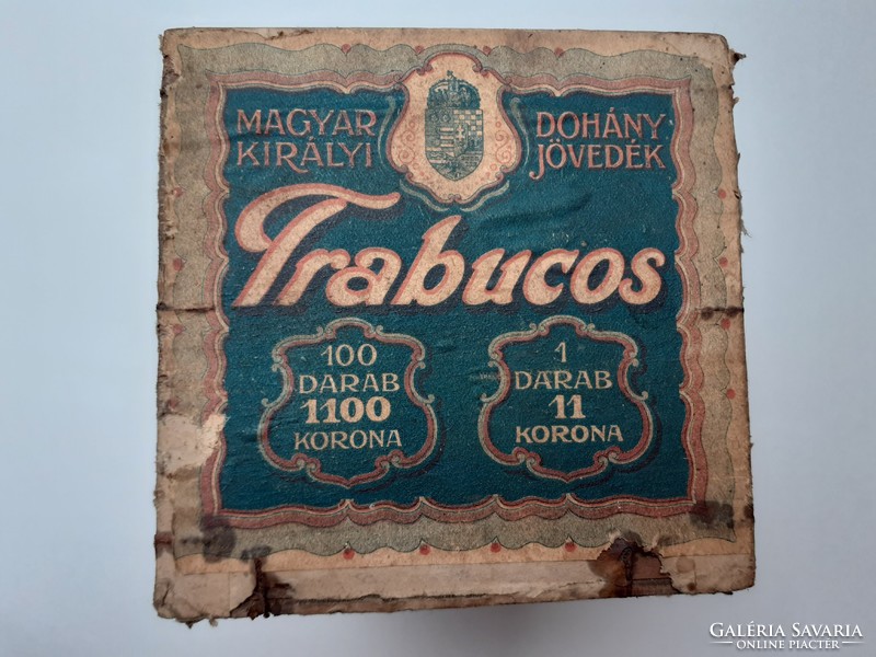 Régi cigarettás fadoboz cigis Trabucos dohányos antik tároló doboz