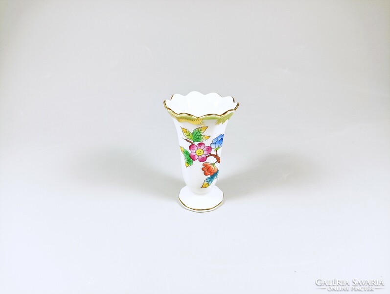 Herendi, victoria (vbo) model miniature vase 6 cm., Flawless! (B114)
