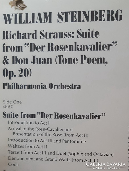 William Steinberg conducts: Strauss Rose Knight Suite lp vinyl record vinyl