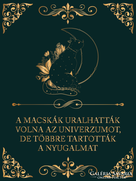 MACSKAUNIVERZUM - cicás vászonkép idézettel