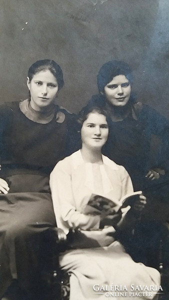 Régi képeslap vintage fotó női fénykép hölgyek csoportkép 1920 körül