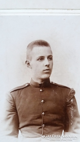 Antique soldier photo by photographer József kiss, Budapest studio male photo
