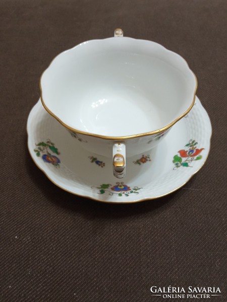 Herend Hungarian-style soup, tea cup and saucer, mho