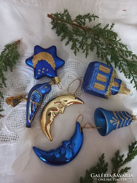 Kék- arany karácsonyfadíszek