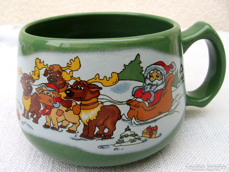 Santa's sorry chocolate soup, muesli advertising mug