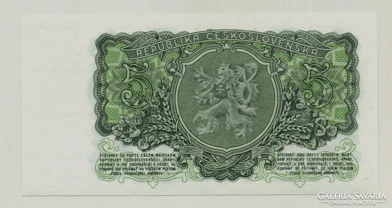 Csehszlovákia 5 korona 1953 UNC