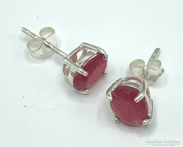 Ruby gemstone sterling silver /925/ earrings - new