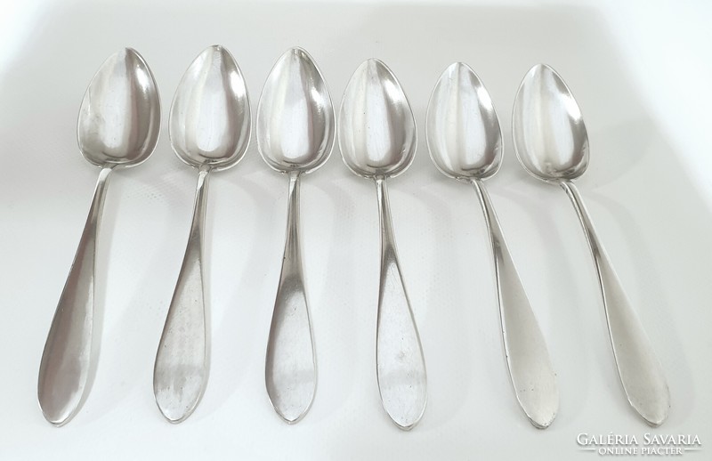 Antique (1852), silver Viennese soup spoon (6 pieces)