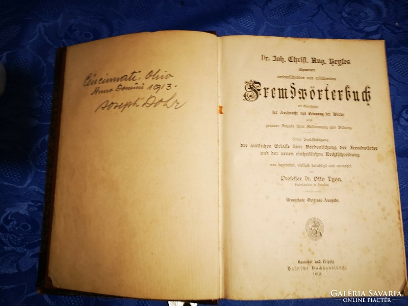 Antik könyv 1910 ből Leipzig-Lipcse