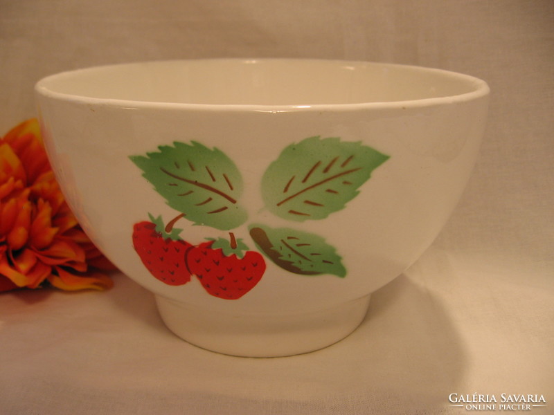 Granite bowl with strawberries and strawberries
