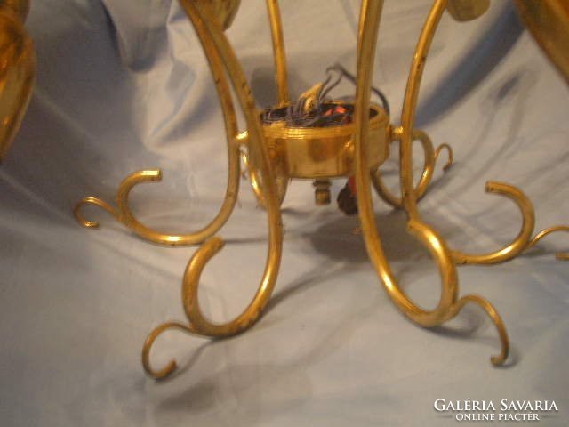 Antik Csillár,aranyszínű fém 6 ágú, restaurálandóan eladó
