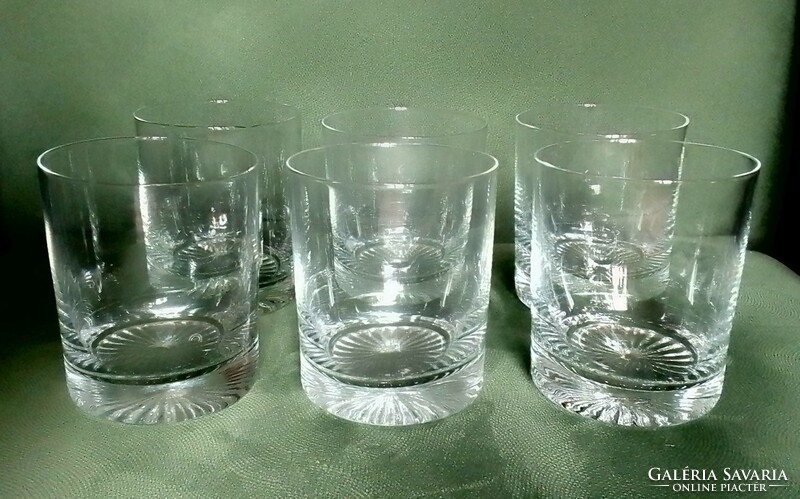 Set of six classic, elegant glass whiskey soda glasses