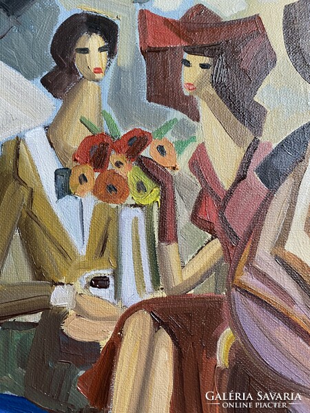 Samuel Veksler olajfestmény eredetiazolással közvetlen a művésztől